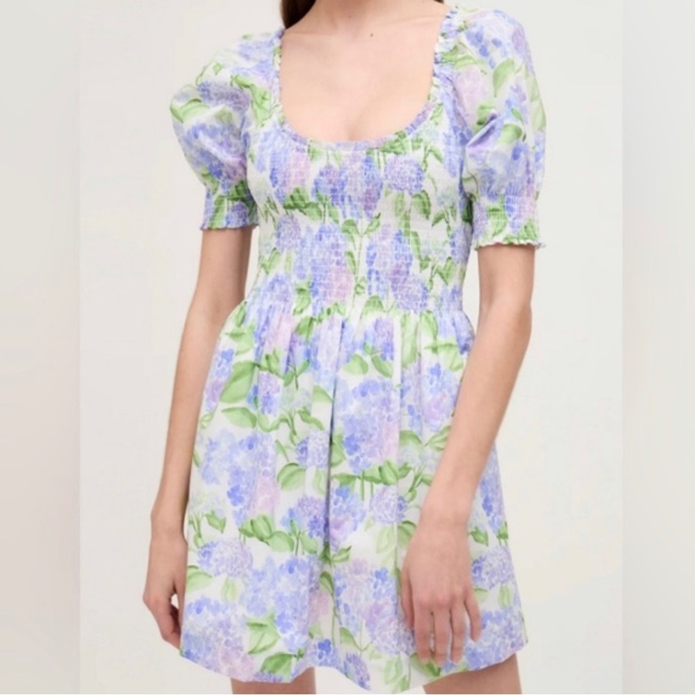 Hill House Mini Dress in Lavender Floral